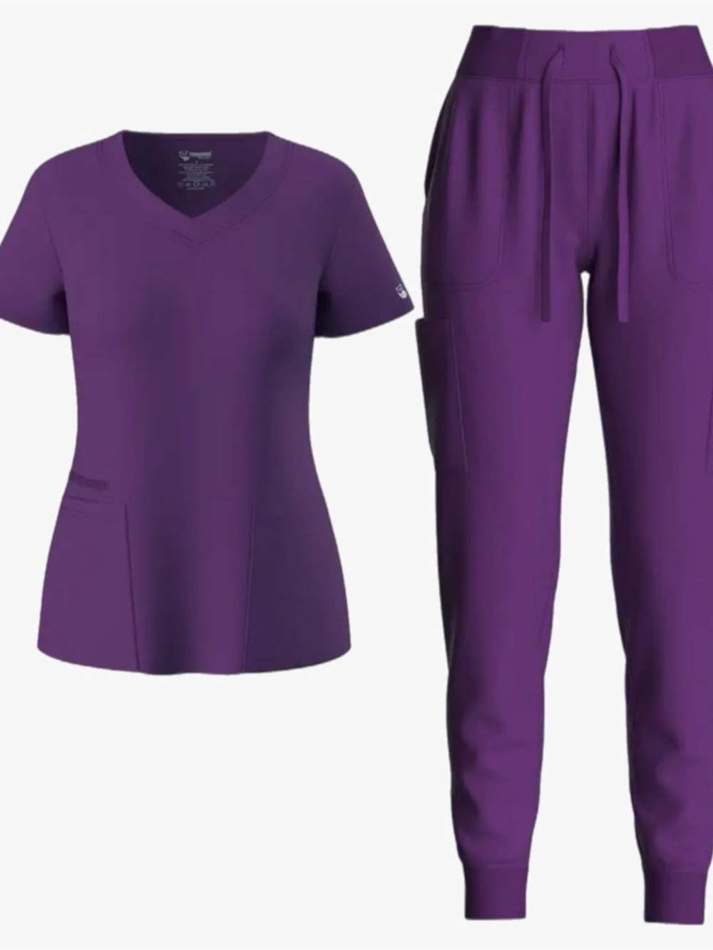 Women's V-Neck Scrub Top & Jogger Set - Purple